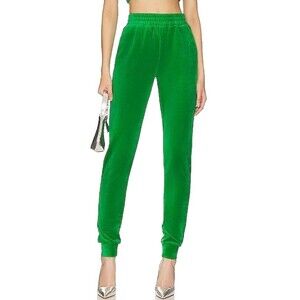 Revolve Super Down Womens Sz XXS Penelope green velour jogger pants EUC